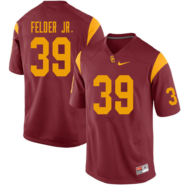 Men #39 Howard Felder Jr. USC Trojans College Football Jerseys Sale-Cardinal